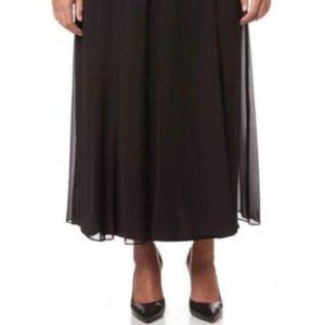 Alex Evenings Tea length black chiffon skirt - 3X